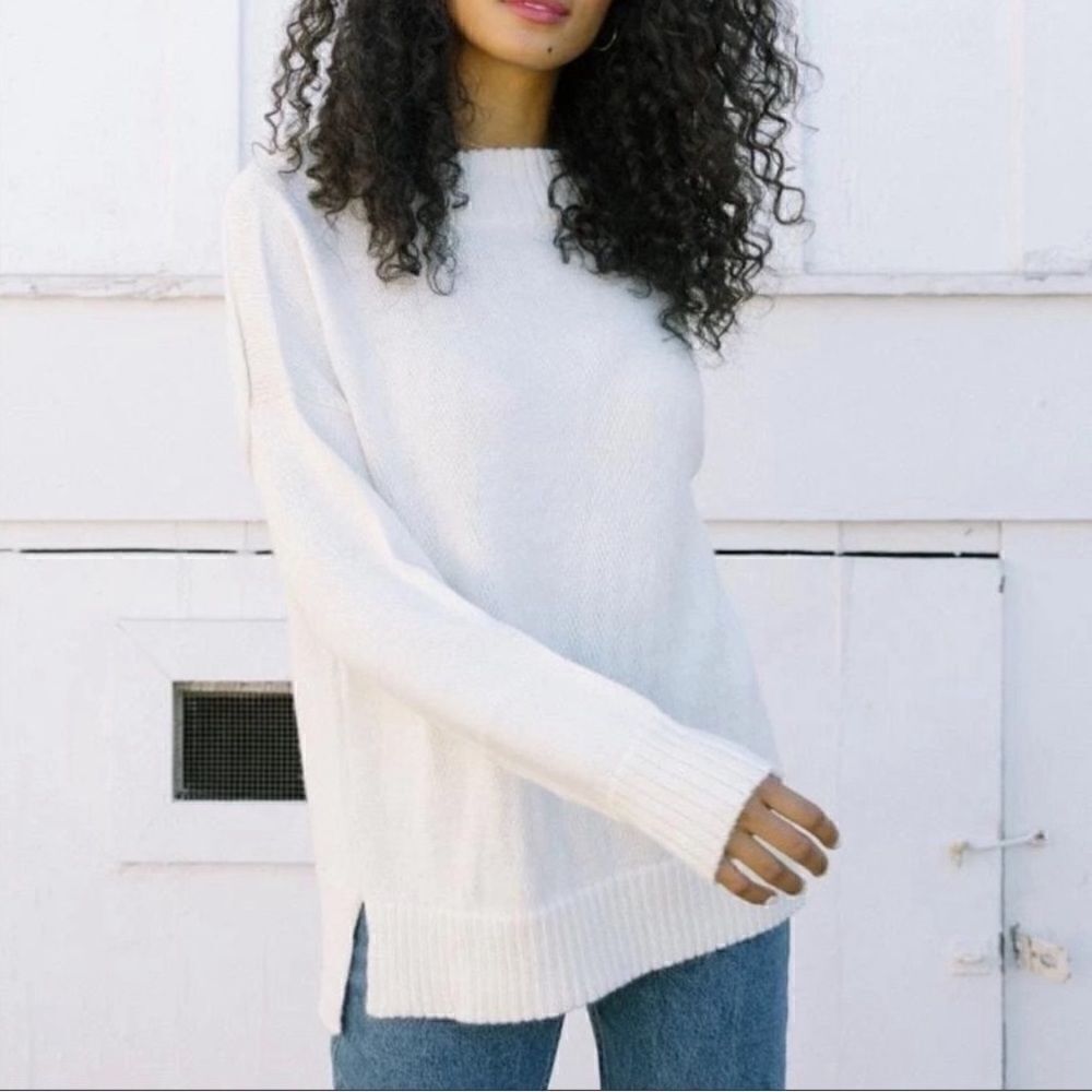 Tradlands Off White Alpaca Wool Blends Sweater